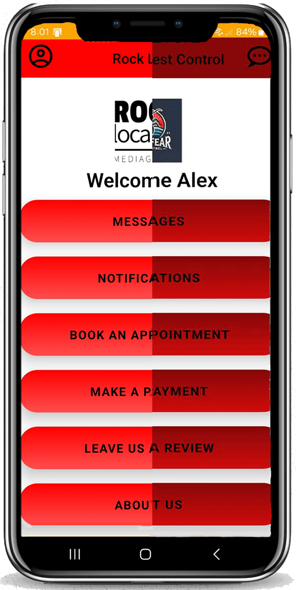 Side by side Rock Local picture next to branded app